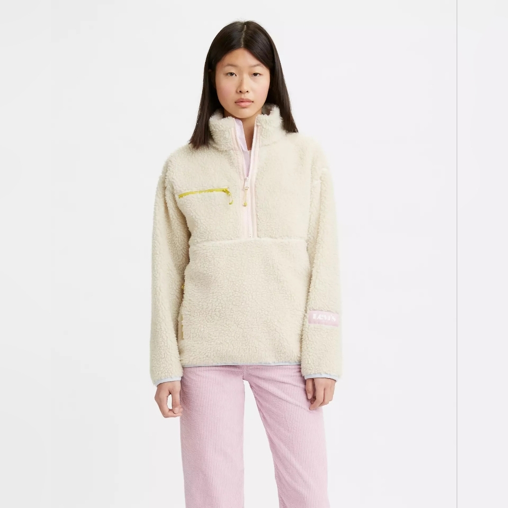 Levi's Monty Sherpa Pullover, Size Small NWOT, Women's Fleece Sherpa - Picture 2 of 9